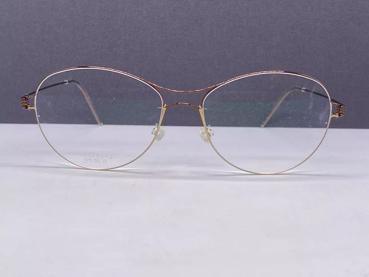 Lindberg Eyeglasses Frames woman Round Oval Grey Titanium Air Rim Marlene 53 Big product image (1)