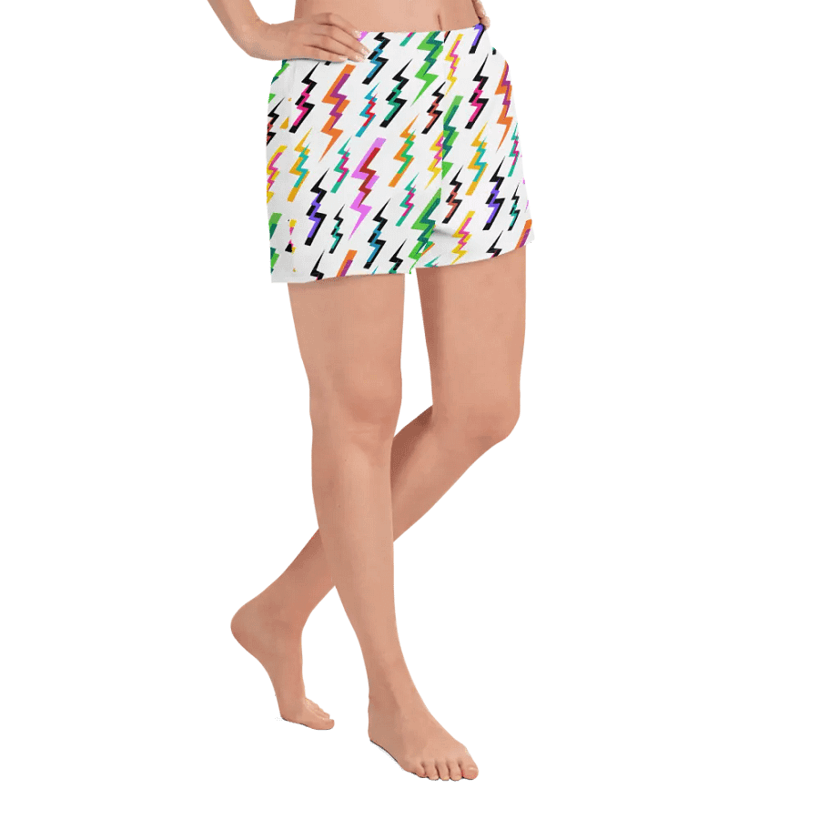 Lightening Bolts 1980s Pattern, Rainbow Color Shorts product image (3)