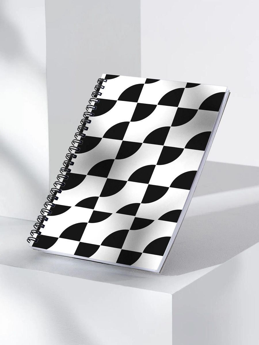 Sliced Circles Within Rectangles Pattern Design Spiral Notebook product image (3)