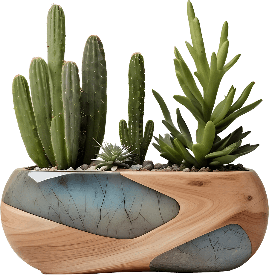 Celestial Grace – Abstract Succulent Planter PNG product image (1)
