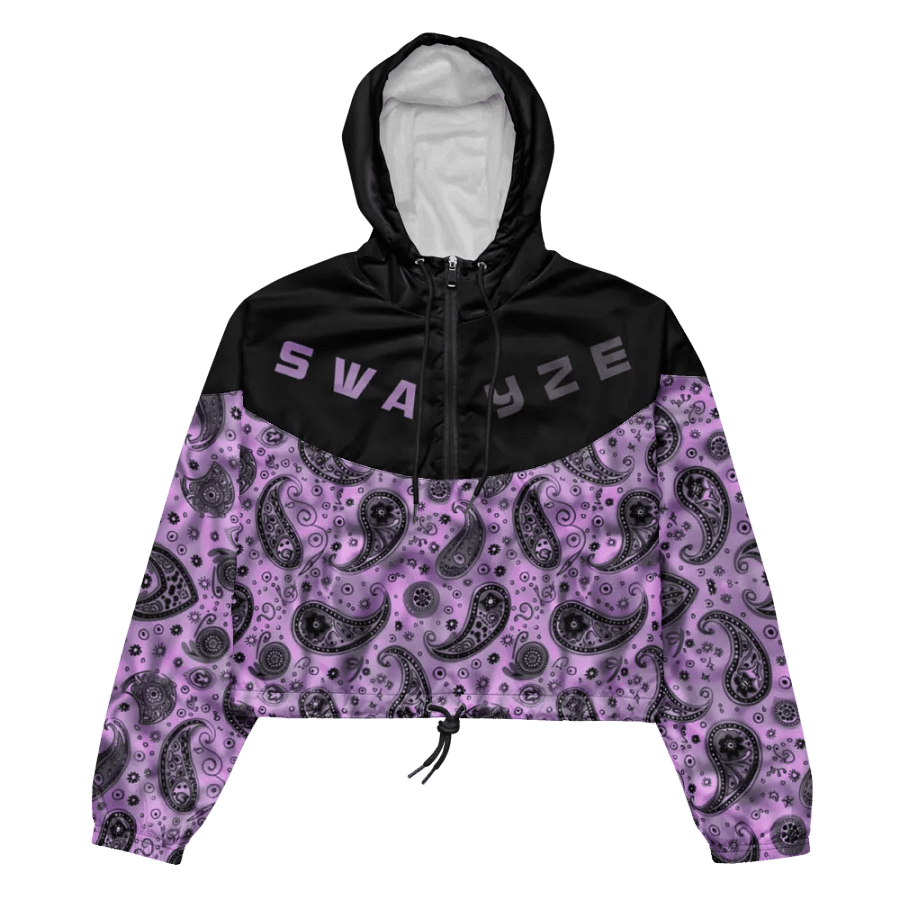 Purple Paisley Gang Crop Hoodie Windbreaker product image (1)