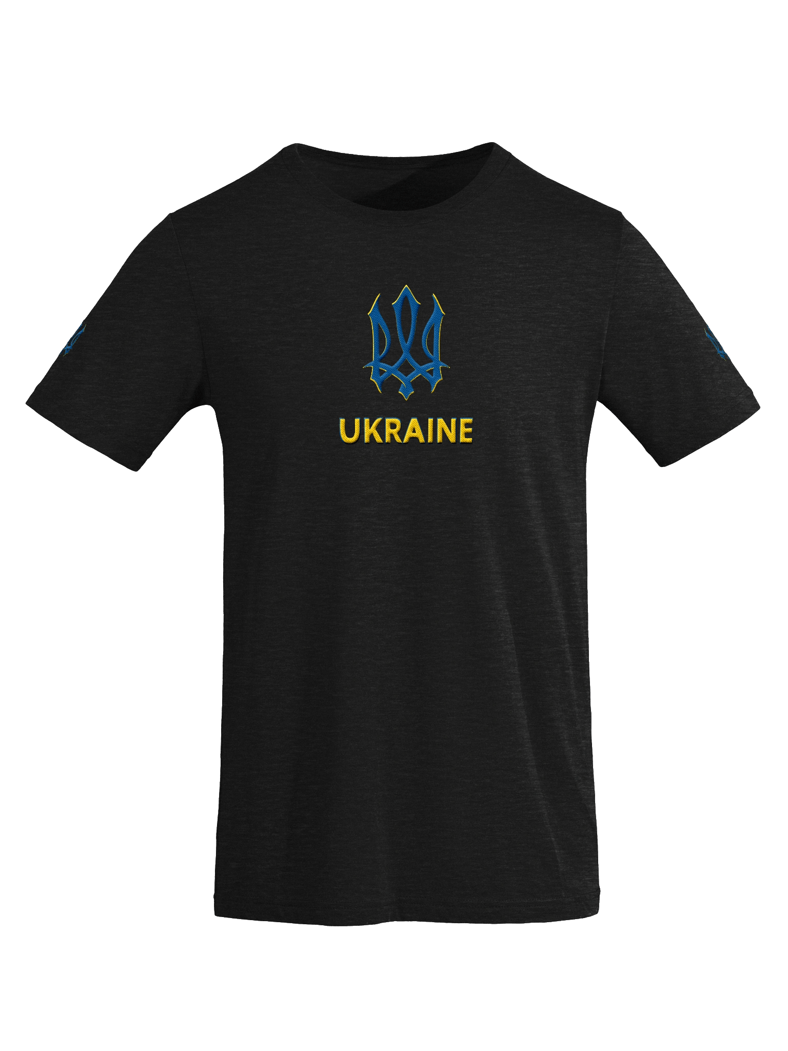 Ukraine Trident Blue Yellow Ukrainian Coat Arms Official Symbol | Bella+Canvas Triblend Short Sleeve T-Shirt | Embroidered product image (92)