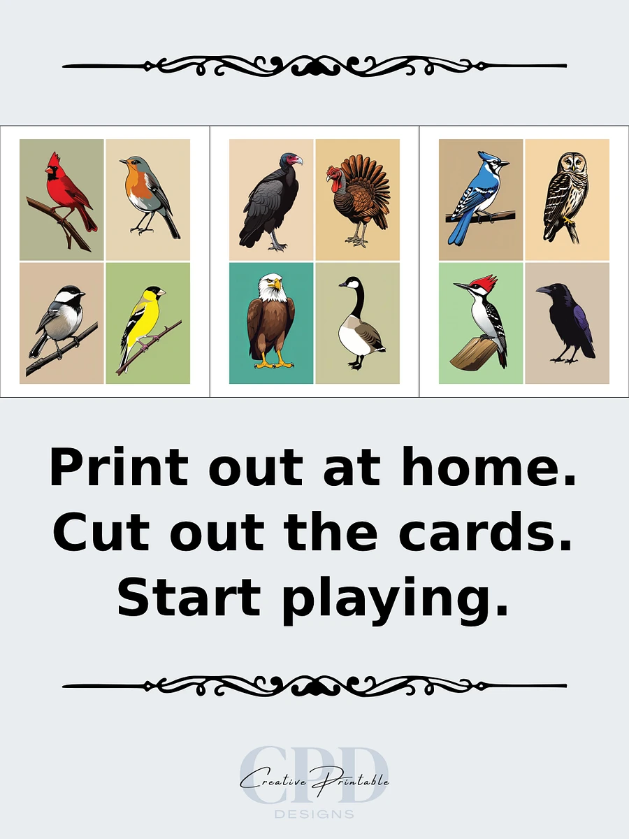 Printable Memory Card Game - Woodland Birds product image (2)