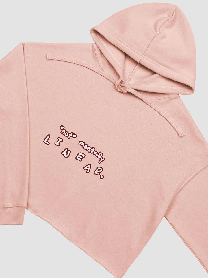 *not* mentally linear (lined design, #6D1616) fleece cropped hoodie product image (5)