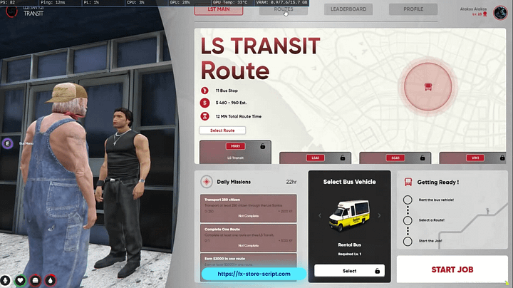 FIVEM ADVANCED BUS JOB [ Level Up / Rank ] [ QB / ESX ] product image (1)
