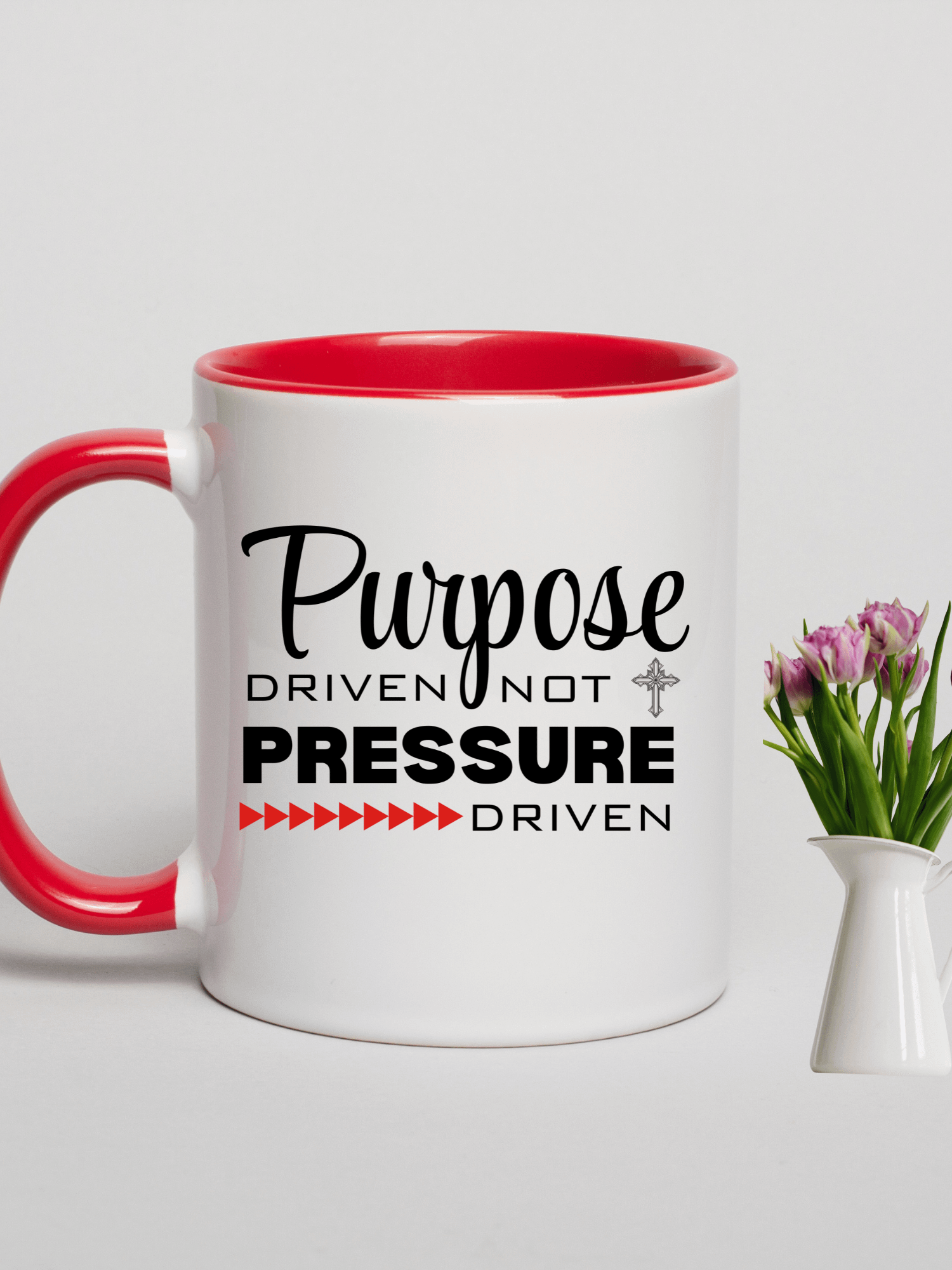 Purpose Driven Not Pressure Driven | Double-tone Ceramic Mug | Faith Inspirational Gift product image (1)