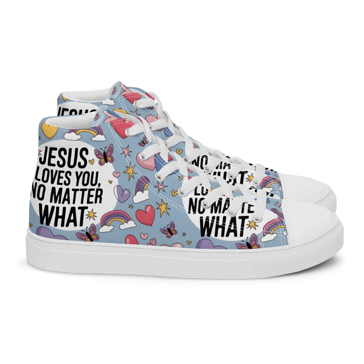 Inspirational Christian High-Top Sneakers – Jesus Loves You product image (2)