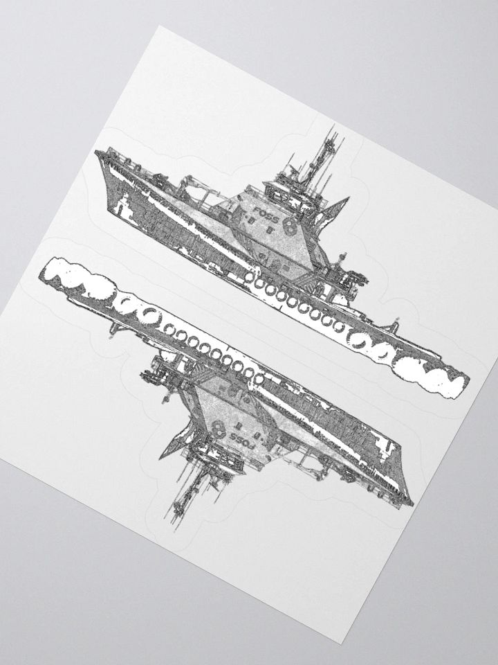 1 Foss Tugboat Sketch Kiss Cut Stickers product image (2)