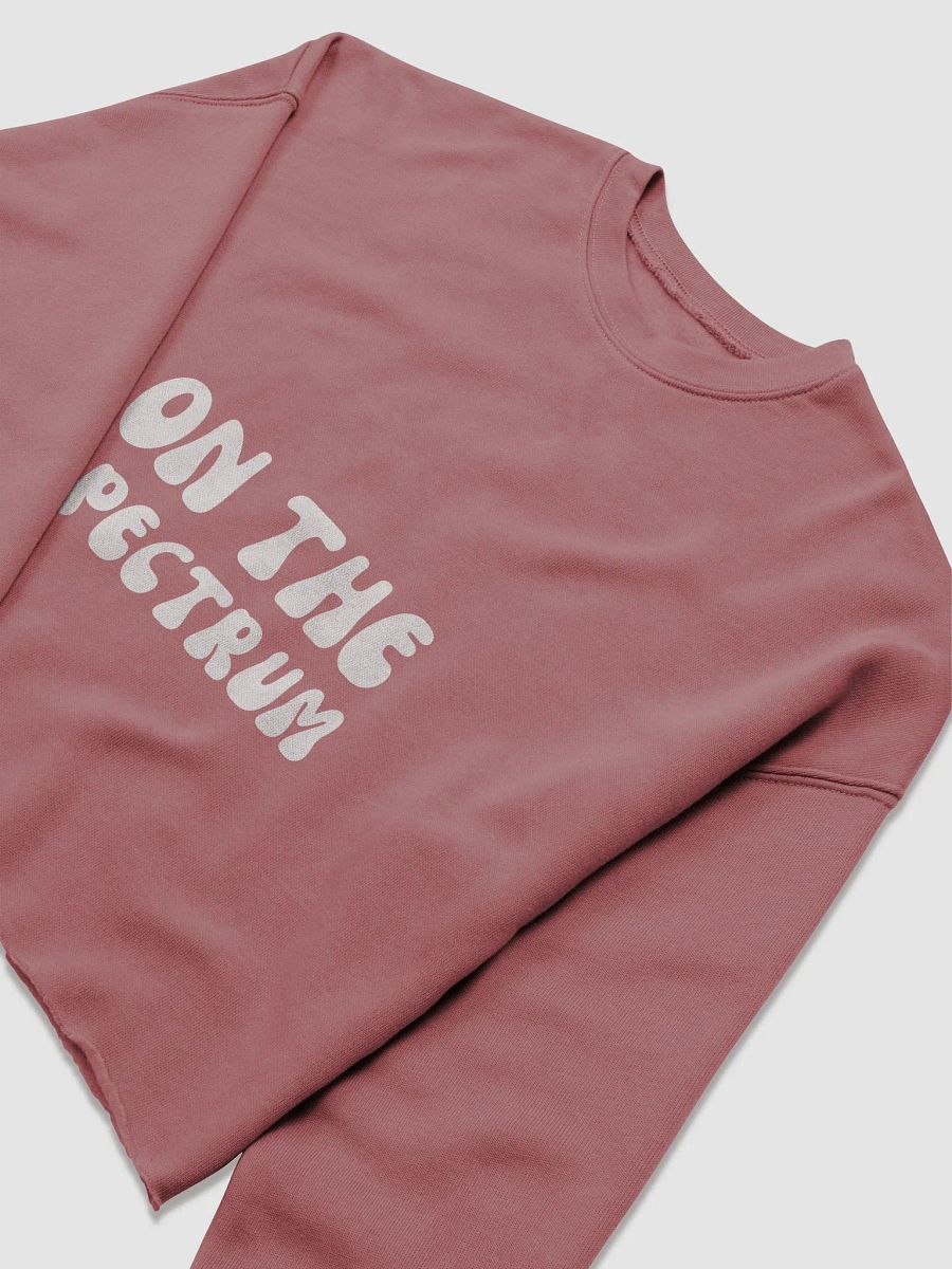 ON THE SPECTRUM (white groovy design) women's fleece crop sweatshirt product image (25)