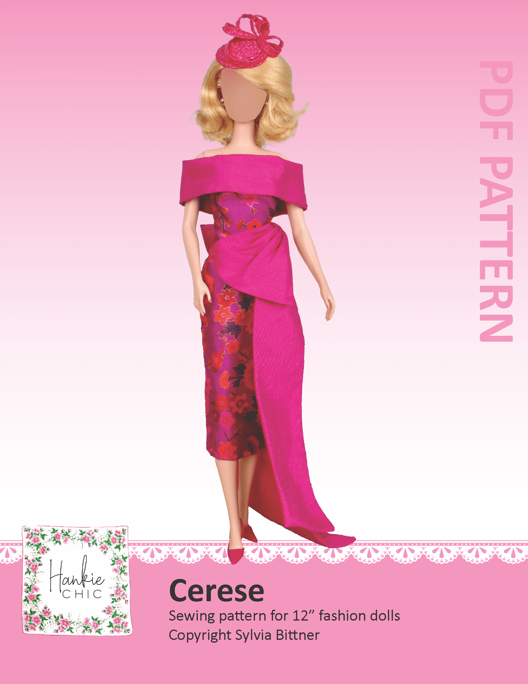 Cerese sewing pattern for 12" fashion dolls product image (1)