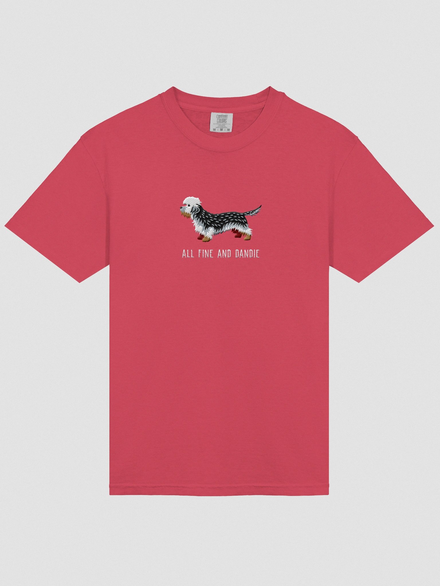 All Fine and Dandie T-Shirt(Embroidered) of a Dandie Dinmont Terrier(Pepper) product image (6)