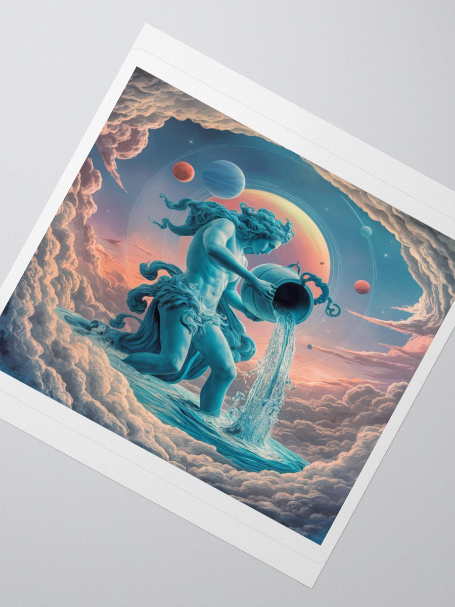 Aquarius Cosmic Vinyl Sticker - Unique Zodiac Art product image (5)