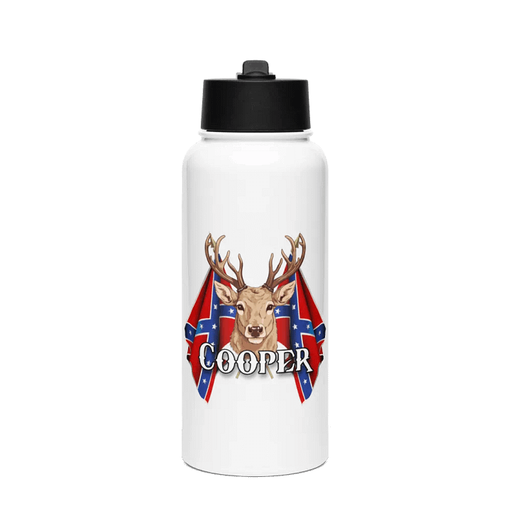 "Cooper" Last Name Rebel Redneck Deer - Stainless Steel Sports Water Bottle product image (1)