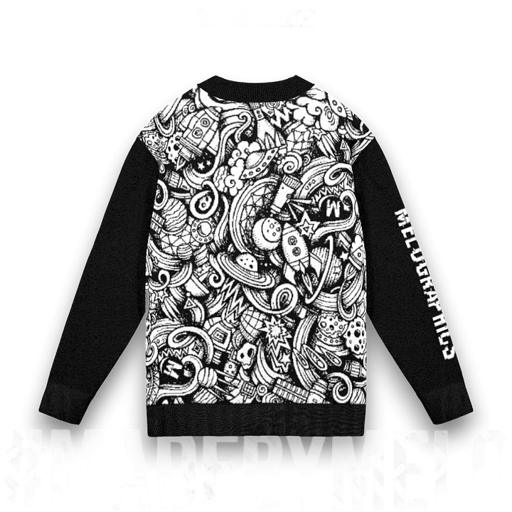 Dark Space Scribble - Knit Sweater [Cardigan] | #MadeByMELO product image (2)