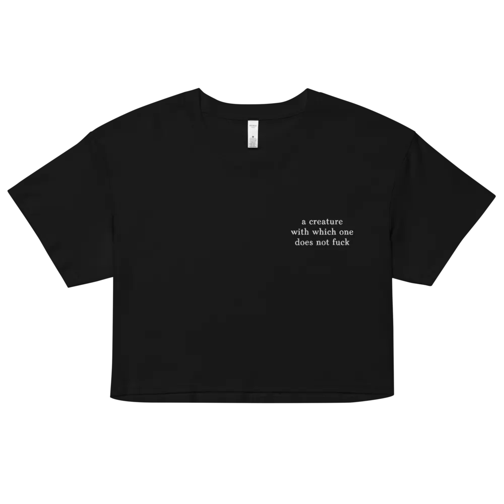 Creature With Which One Women's Crop Top Embroidered product image (2)