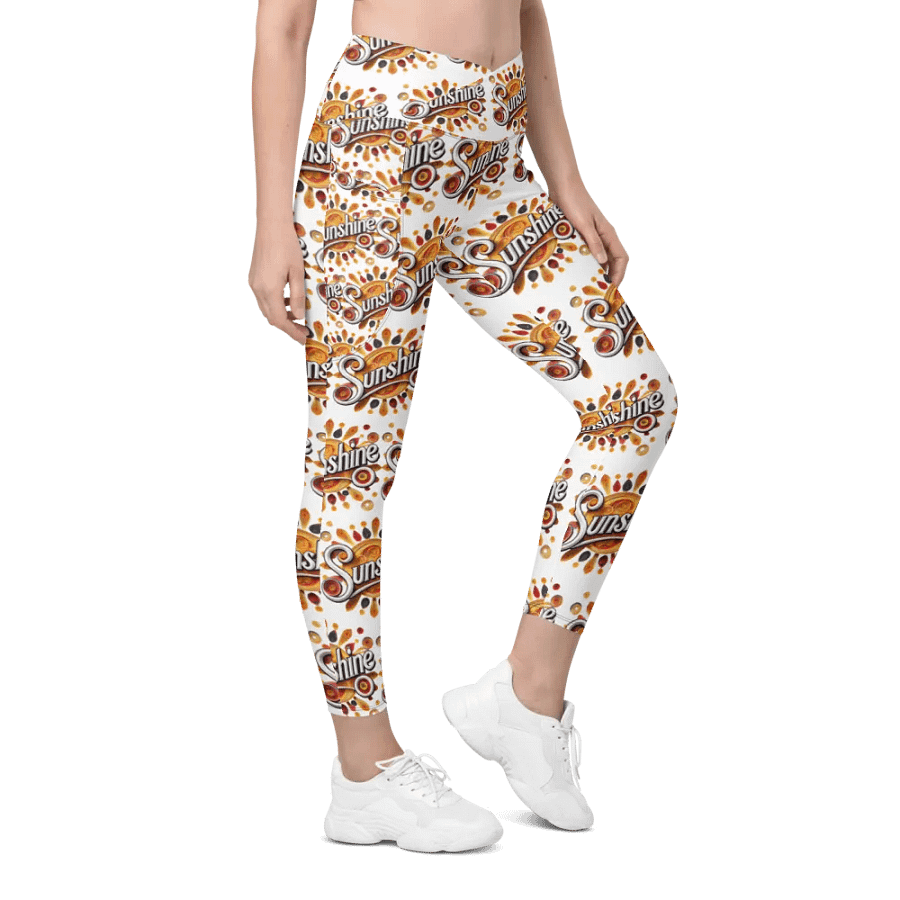 Retro Sunshine Crossover Leggings with UPF 50+ Sun Protection product image (6)