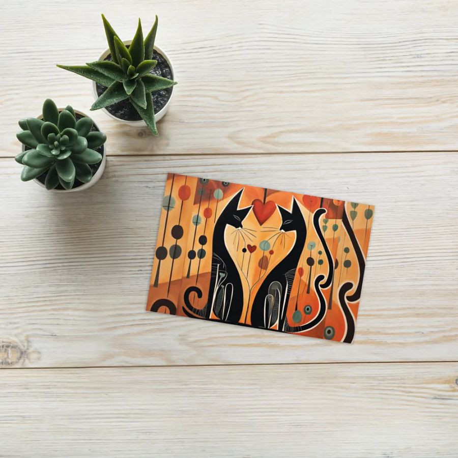 ORANGE DOTTED BLACK LOVE CATS product image (10)