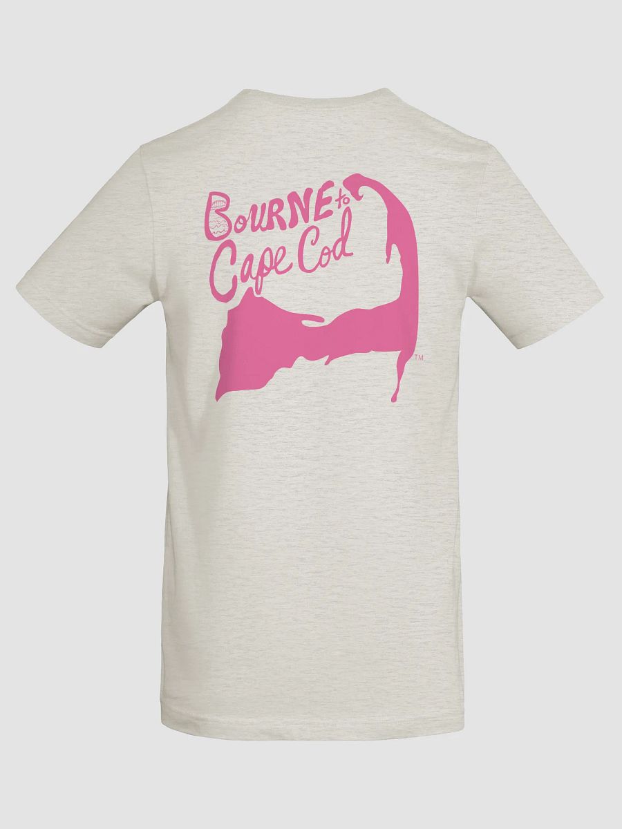 Women's | BOURNE to Cape Cod™ | Supersoft T-Shirt by Bella+Canvas | Brilliant Rose Pink Logo on Light Neutrals product image (64)