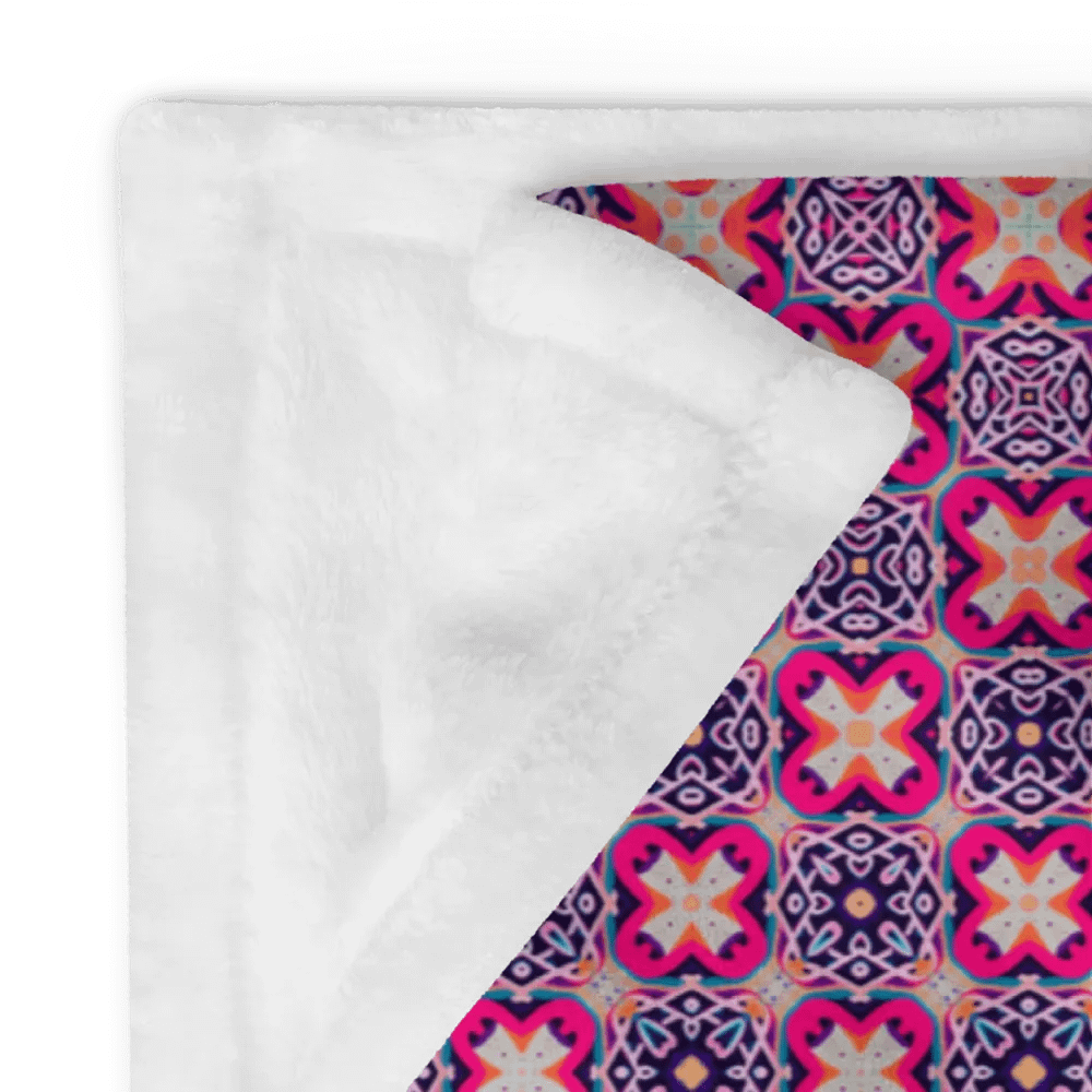 Bloom & Glow Throw Blanket – Colorful Crosses, Circles, and Flowers product image (11)