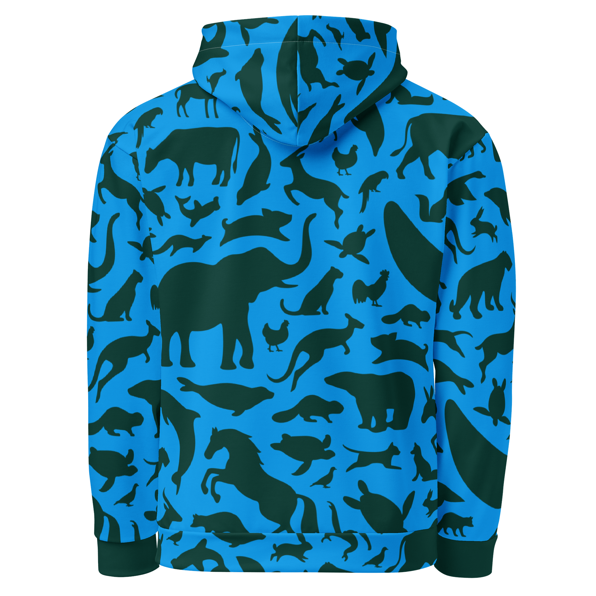 Animal Print Hoodie - Green on blue product image (3)
