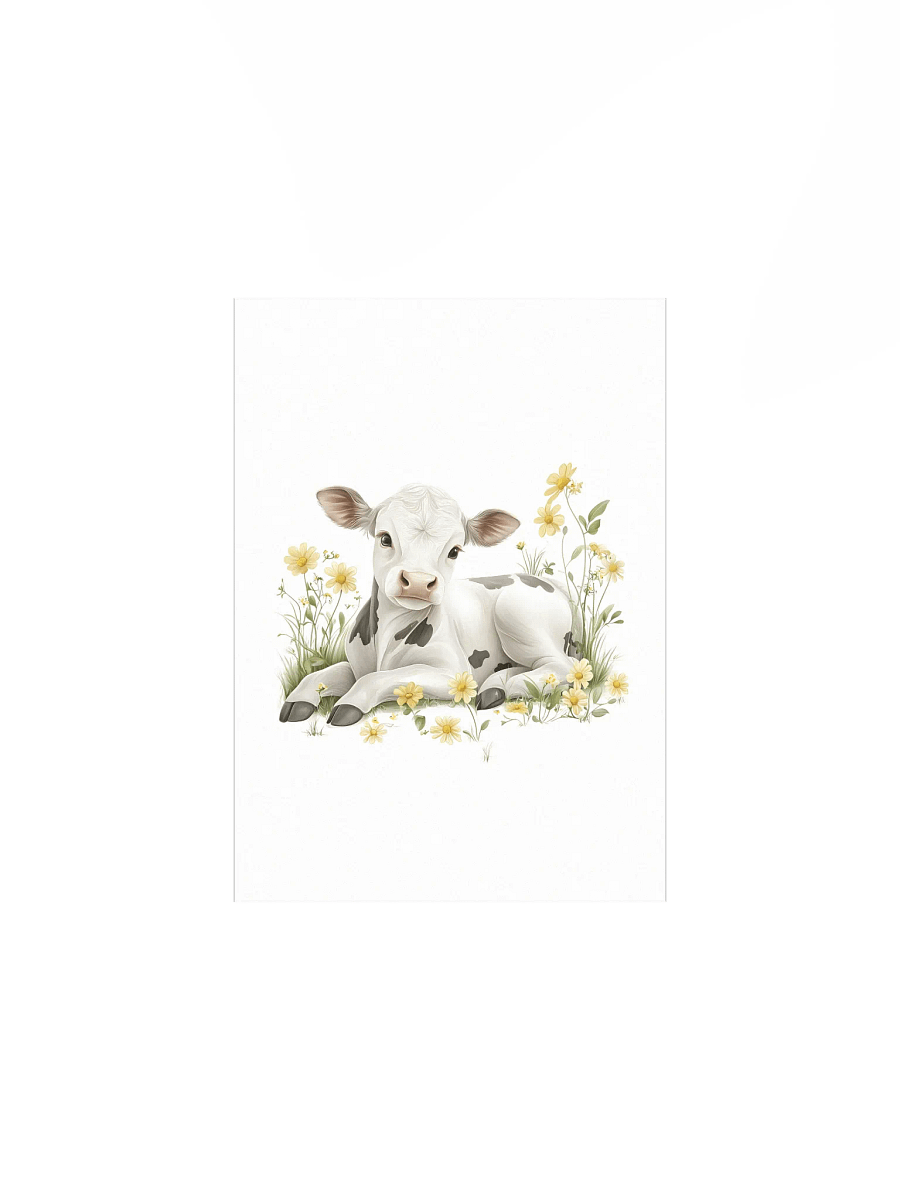 Holstein Cow in Yellow Wildflowers Farmhouse Nursery Print product image (2)