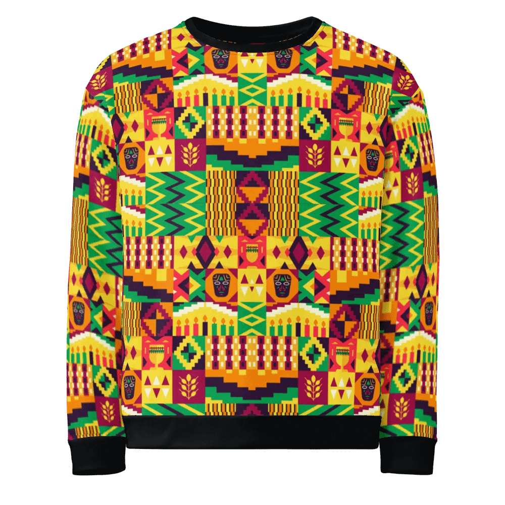 Hand-Drawn Flat Kwanzaa Pattern Design Unisex Sweatshirt product image (1)