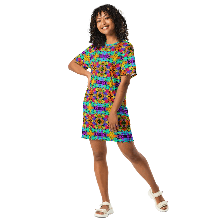 Bright Colourful Leaves Pattern Dress product image (10)