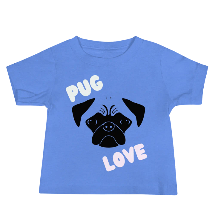 Pug Love Baby Jersey Heather Columbia Blue product image (2)