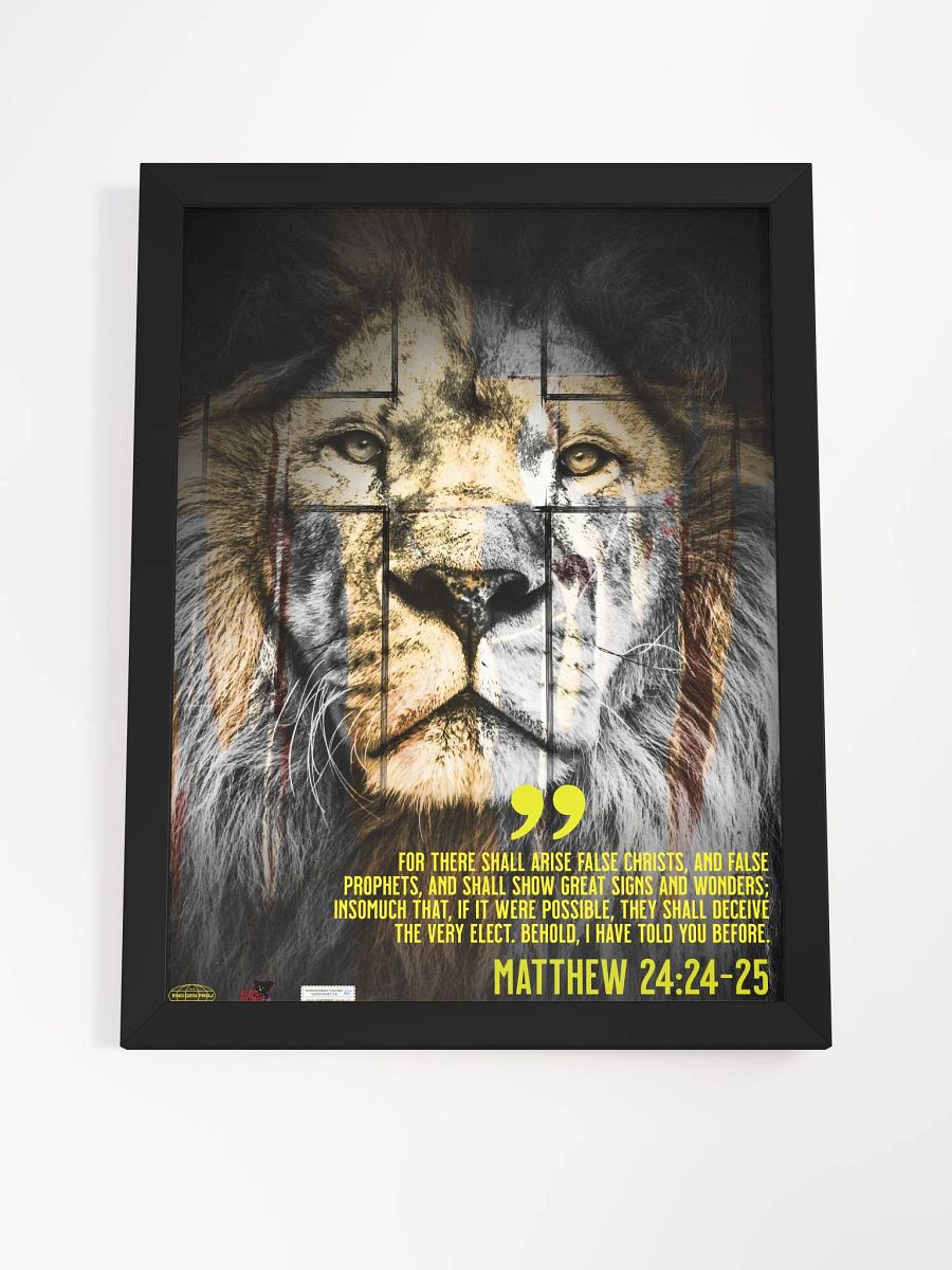 Beautiful Framed Lion of Judah Poster with Scripture product image (4)