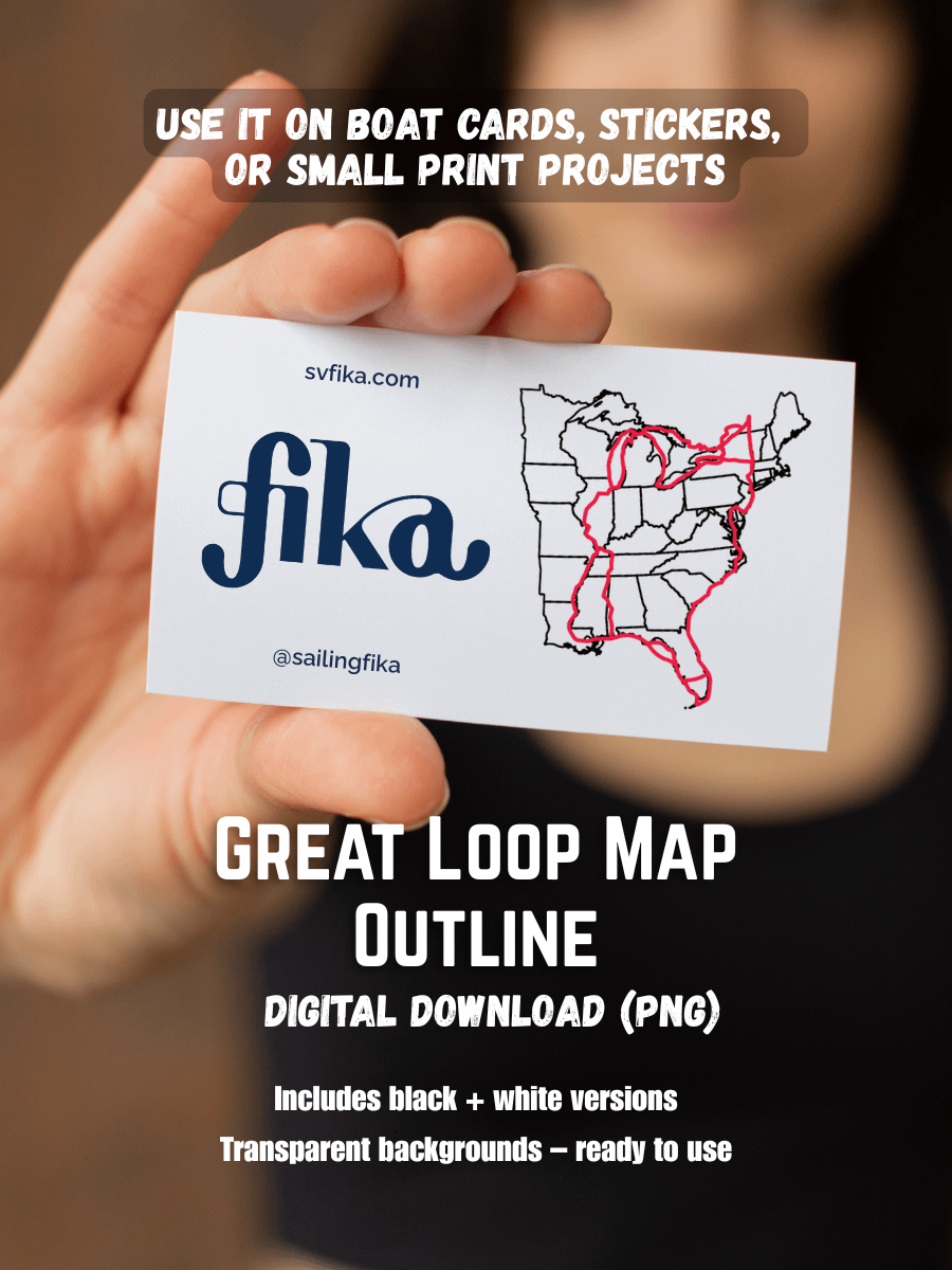 Great Loop Map Outline for Boat Cards – Digital Download (PNG) product image (1)