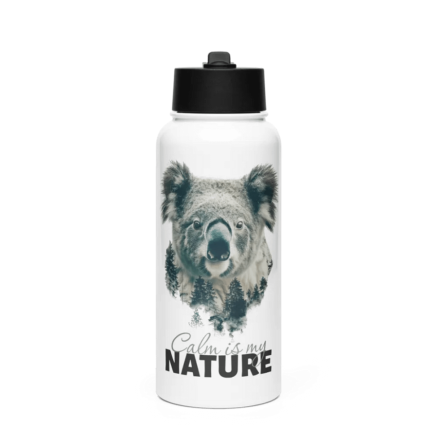 "Calm is my Nature" Koala Forest Stainless Steel Water Bottle product image (1)