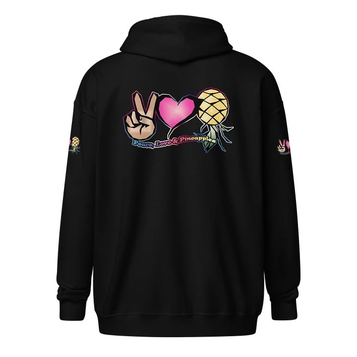 Peace Love & Pineapples back print zip-up hoodie product image (1)