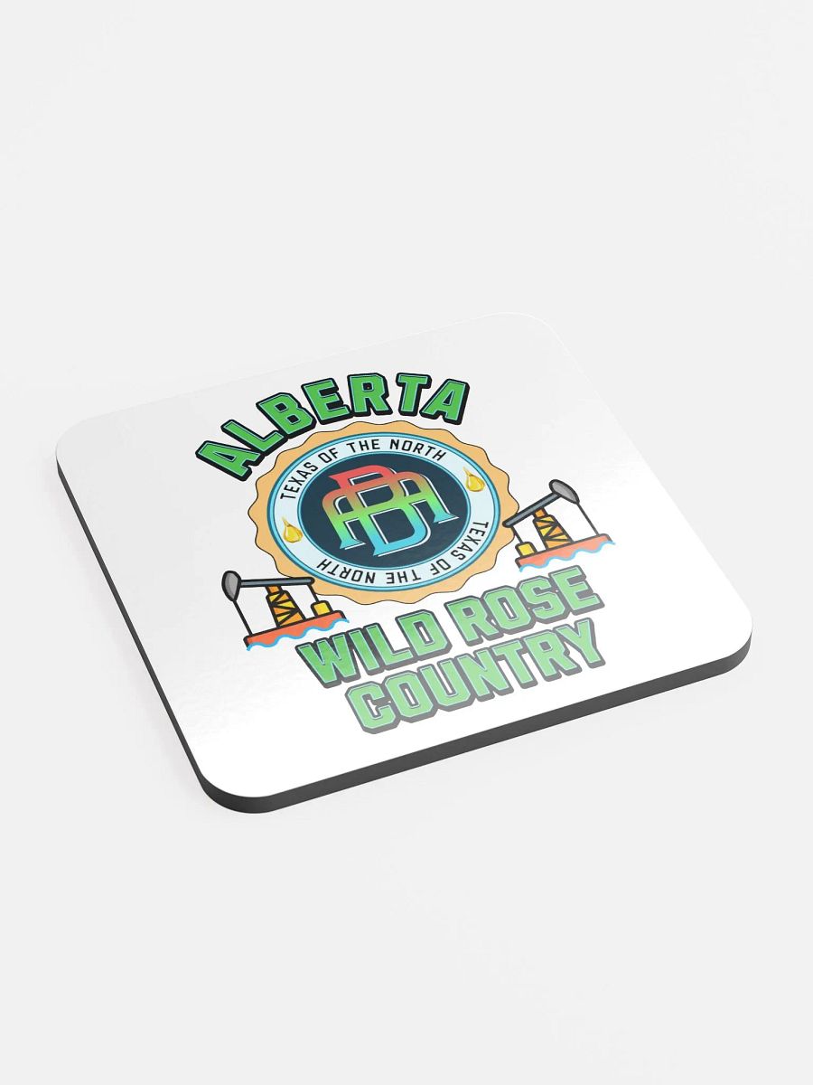 Alberta Wild Rose Country Emblem Glossed Cork Coaster product image (4)