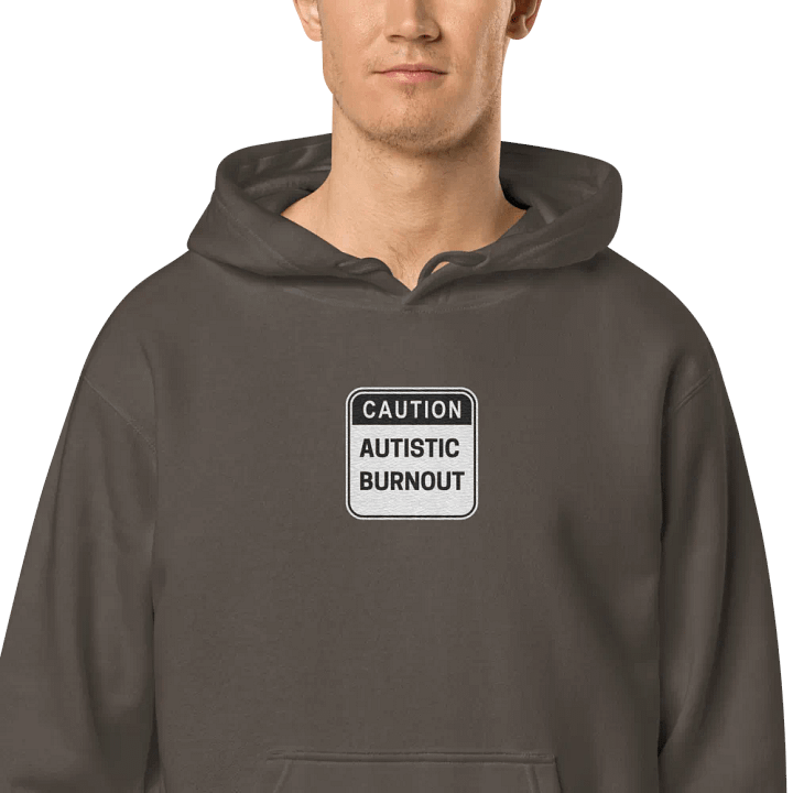CAUTION: ASD BURNOUT embroidered pigment hoodie (B&W design) product image (2)
