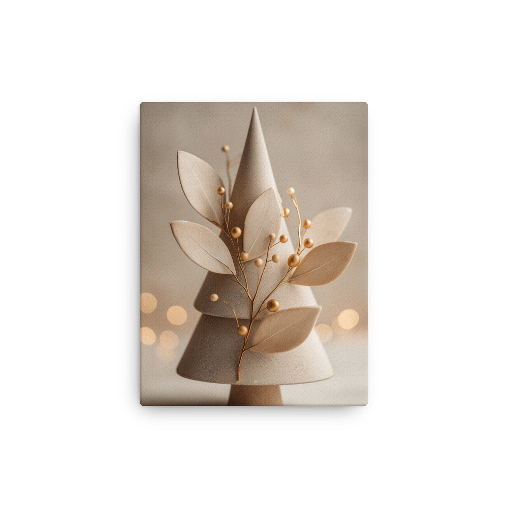 Golden Minimalist Christmas Tree Canvas – Elegant Holiday Wall Art product image (21)