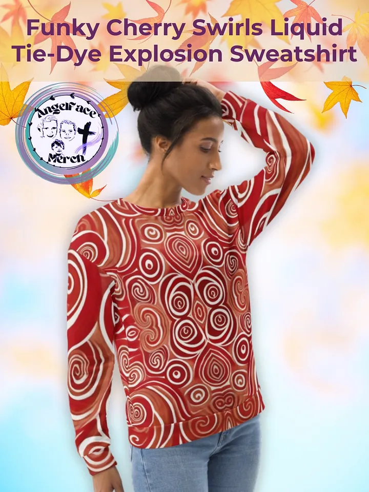 Funky Cherry Swirls Liquid Tie-Dye Sweatshirt product image (1)
