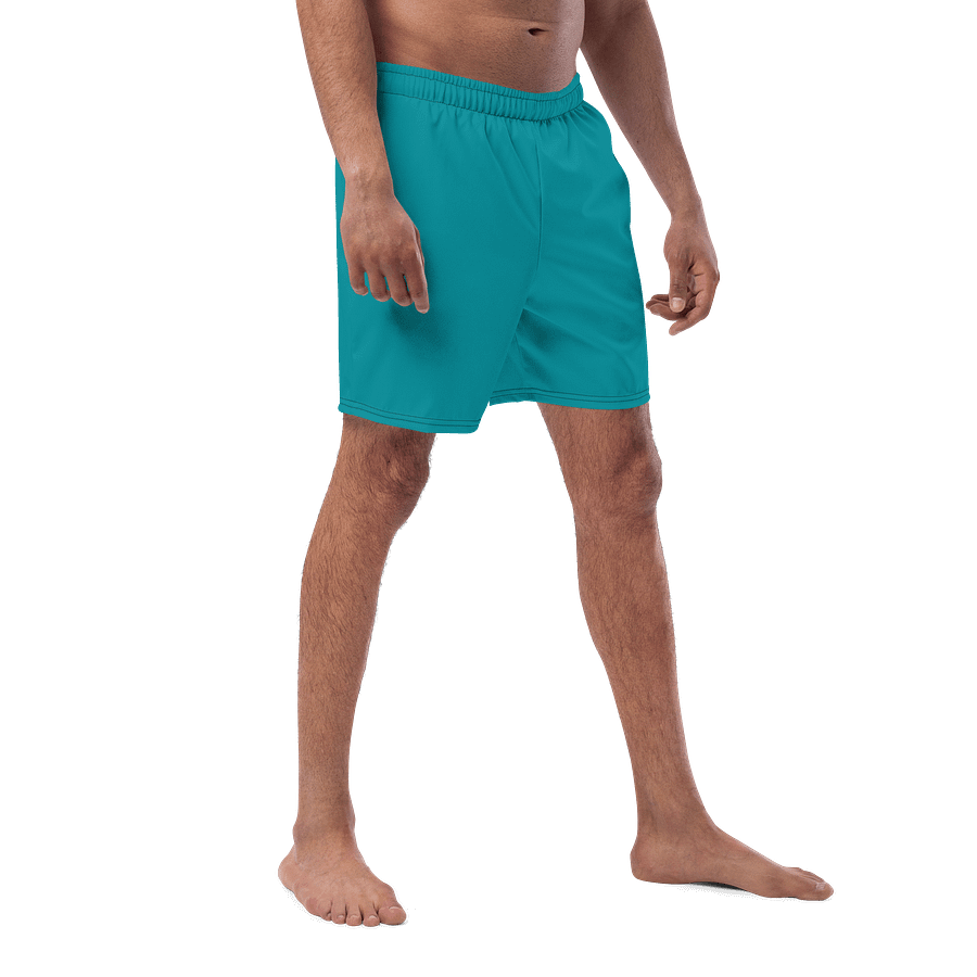 Pacific Ocean Blue Solid Color Men's Swim Trunks product image (5)