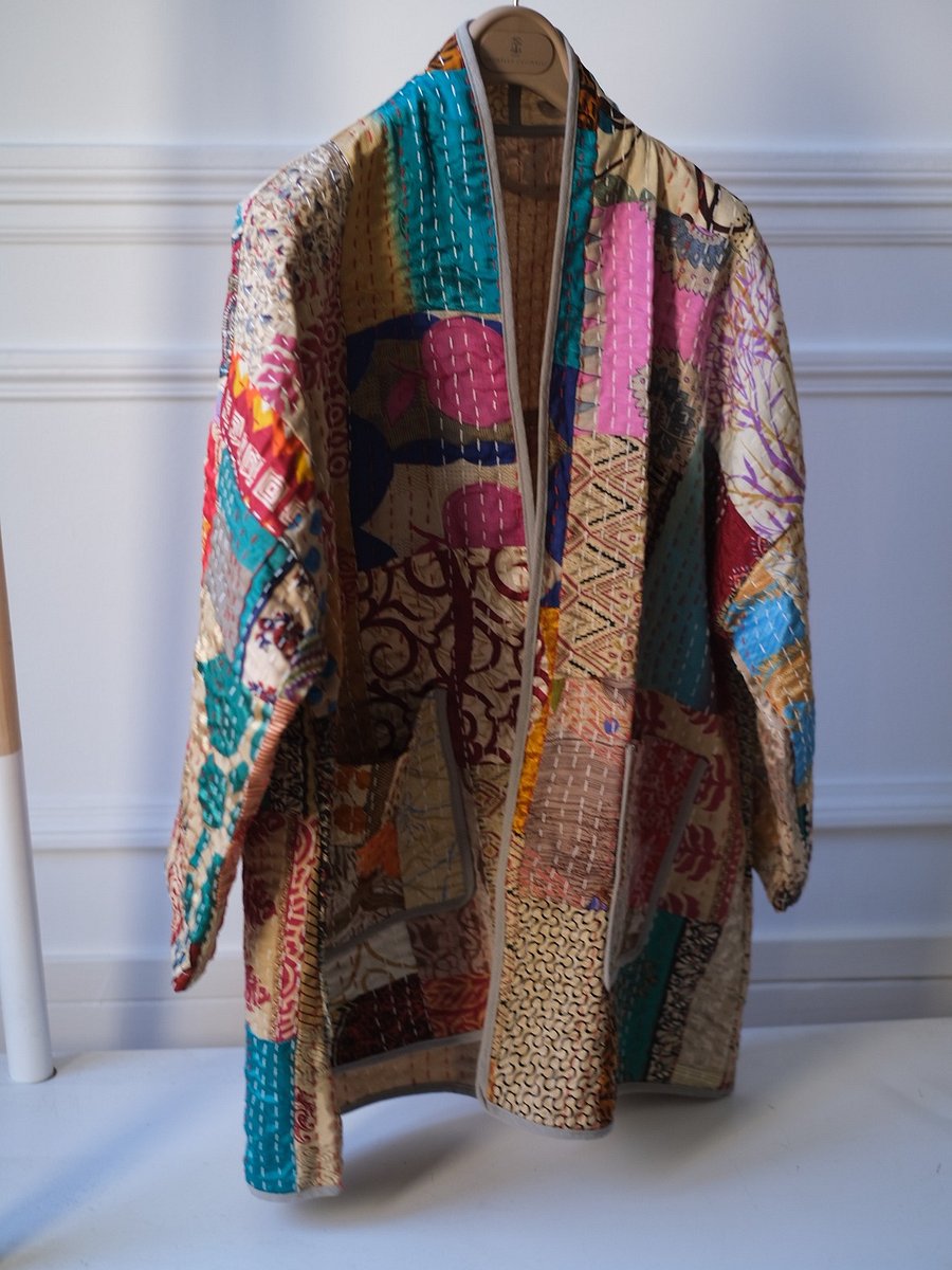 Artisanal Collection - Handmade Kantha Patchwork Kimono Jacket product image (2)
