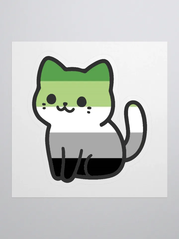 Aromantic Pride Kitty Sticker product image (1)
