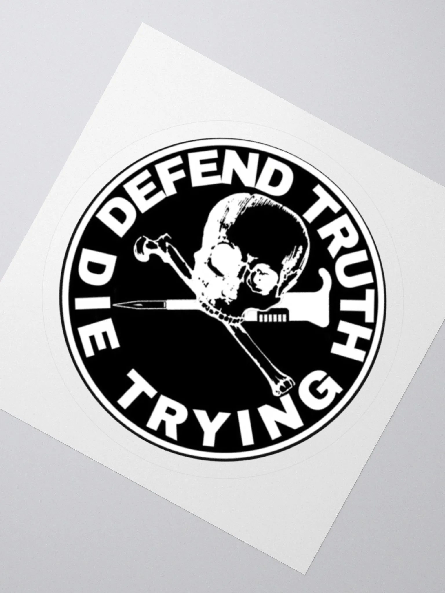 "Defend Truth Die Trying" Sticker (Black) product image (2)