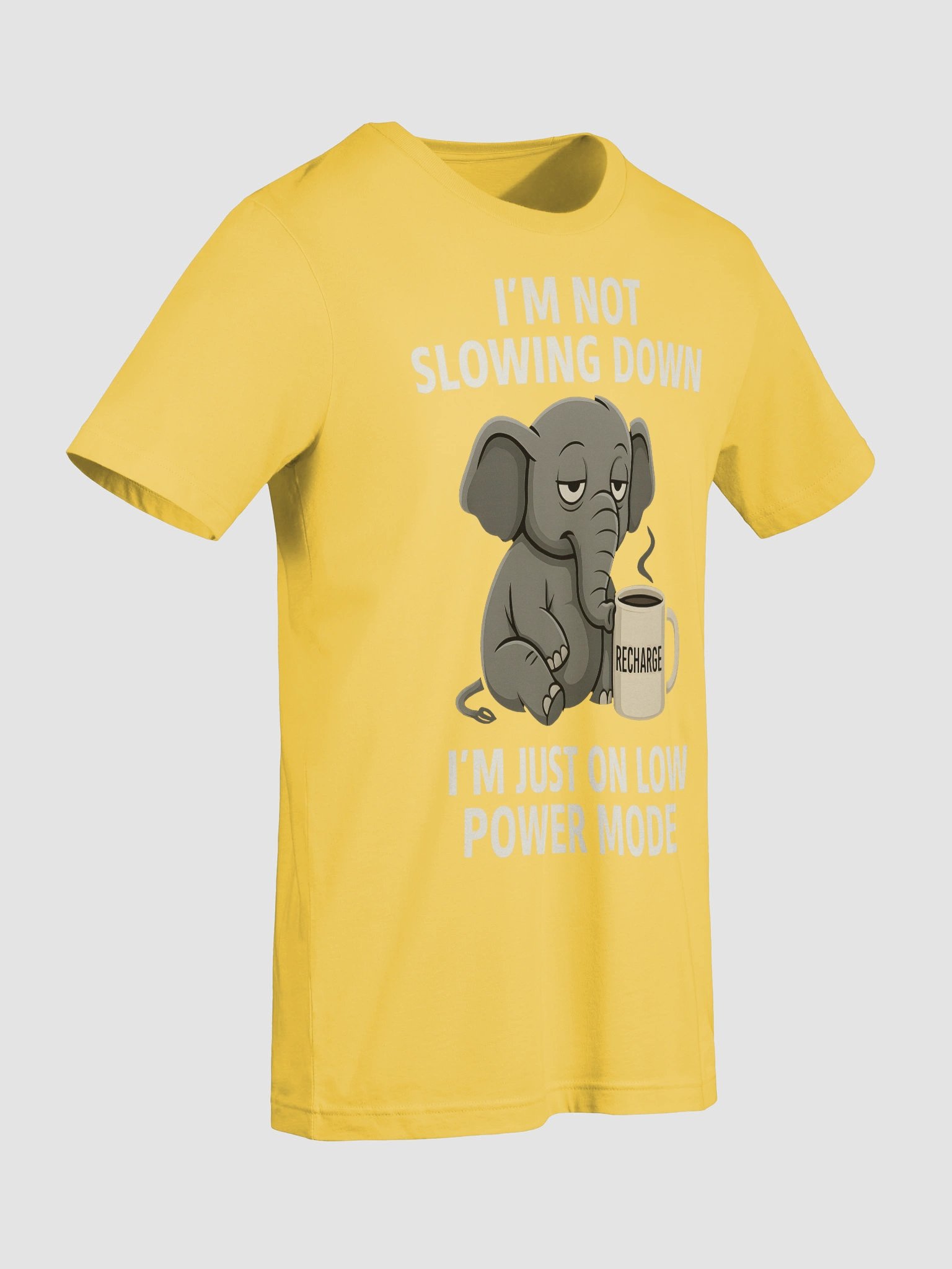 Funny Tired Elephant T-Shirt – “Low Power Mode” Lazy Humor Gift product image (10)