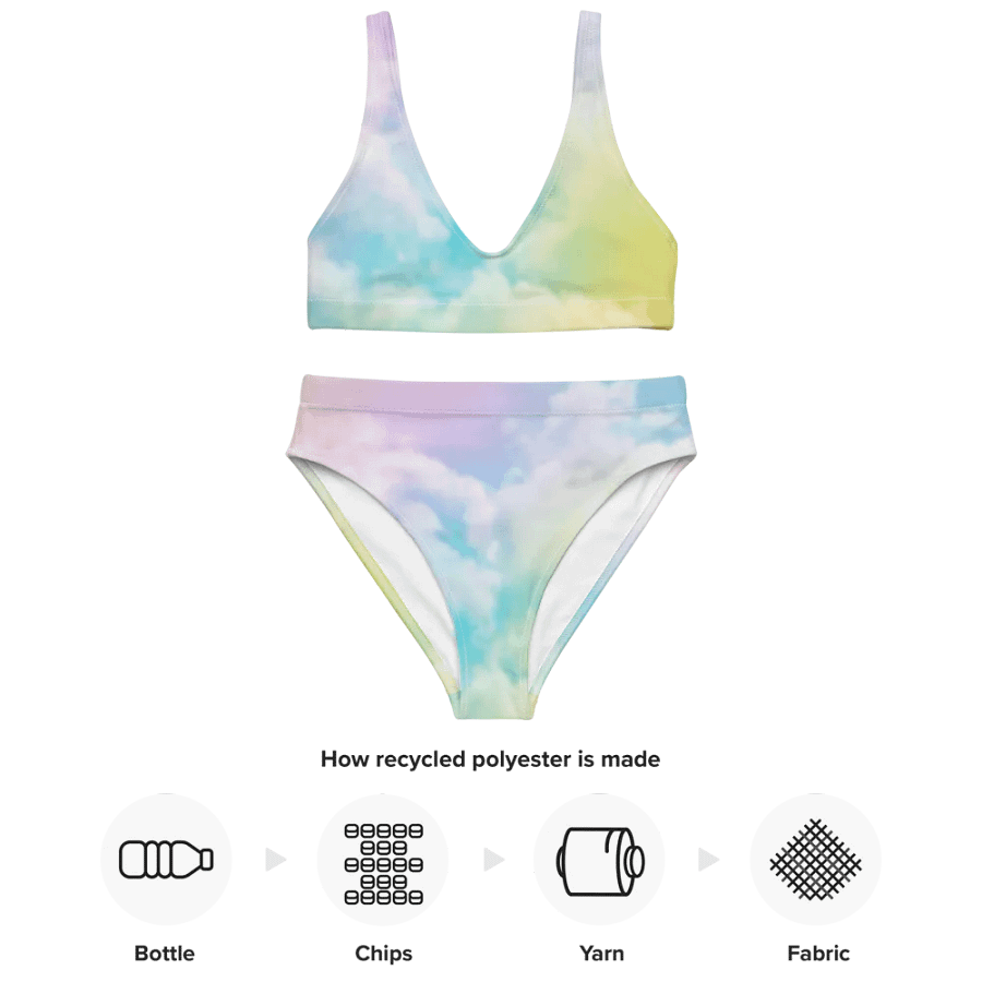 Blur cloud rainbow Design High Waisted Bikini - V5 product image (3)