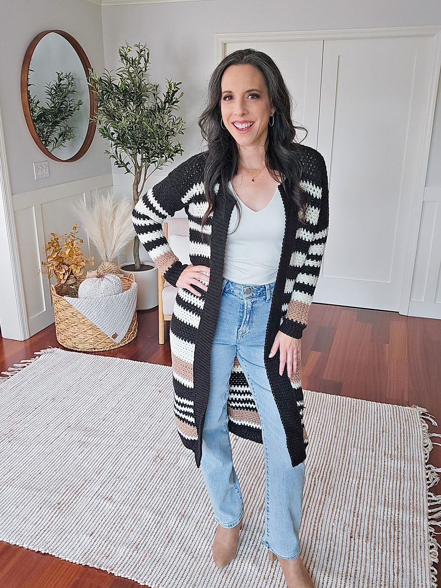 Striped Shortbread Duster Crochet Pattern Video Tutorial (9 sizes) product image (5)