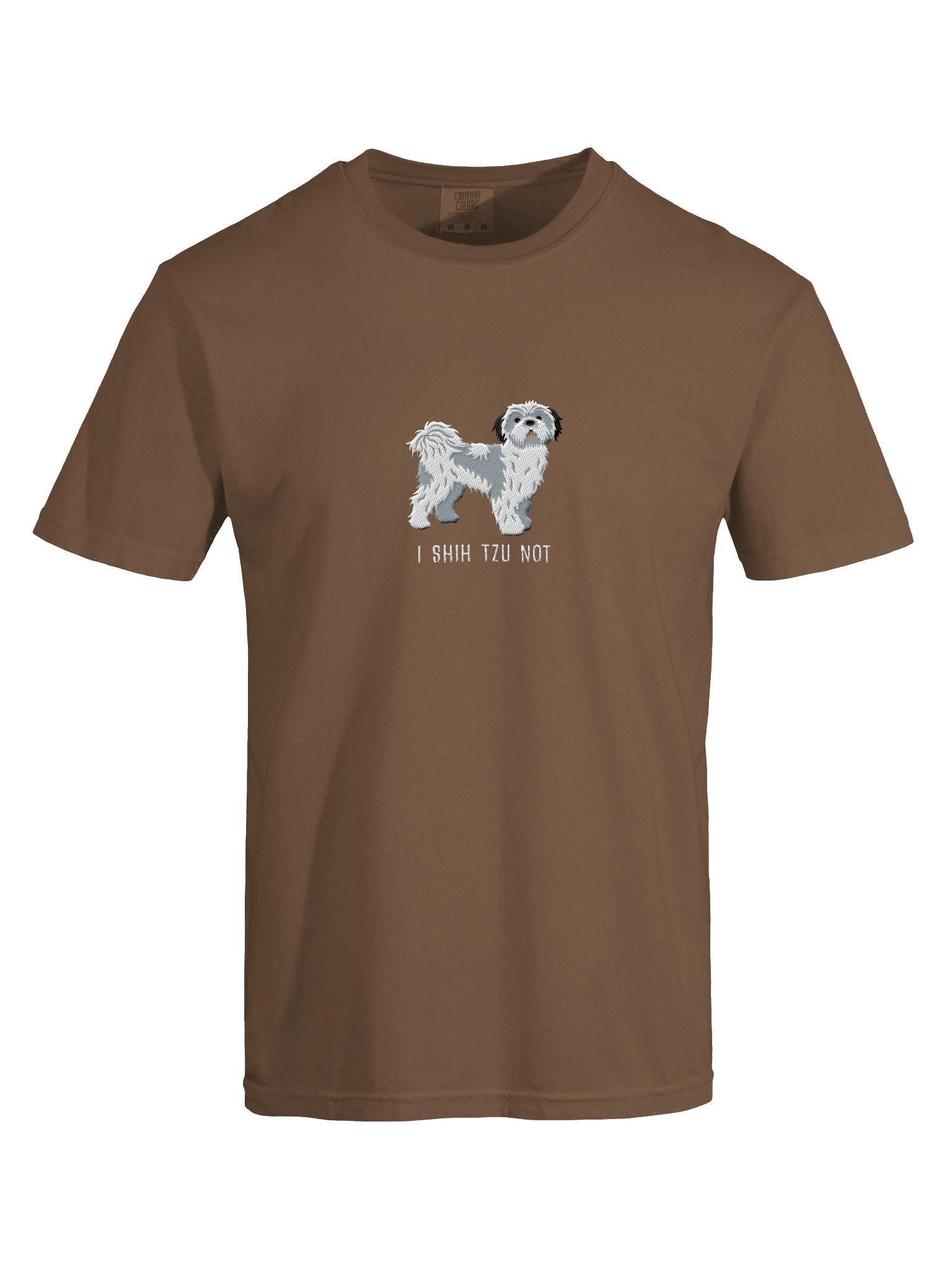 I Shih Tzu Not T-Shirt(Embroidered) of a Shih Tzu(Blue & White) product image (17)