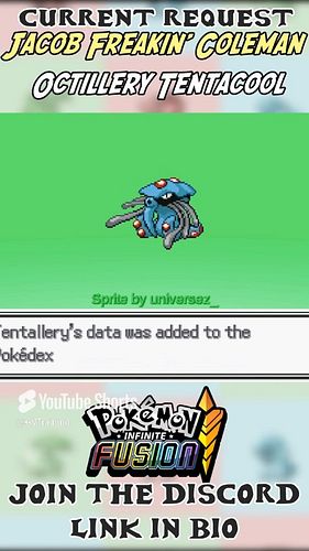 Octillery x Tentacool!
Thanks for the requests, Jacob Coleman! 
Leave a comment with your fusion requests!

[TAGS] #pokemonin...