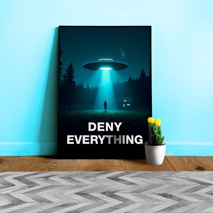 Deny Everything/The X-Files poster, S02E06 1994 — sci-fi poster, movie art, I want to believe poster, space print, aliens wall decor product image (1)