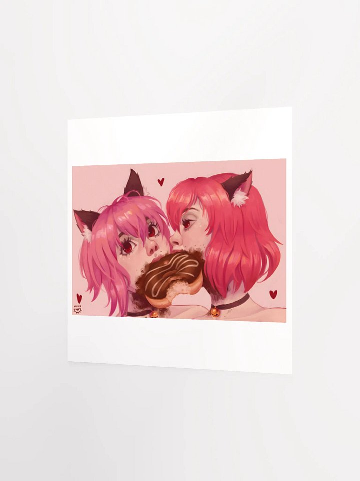 2CatGirls1Donut Print product image (6)