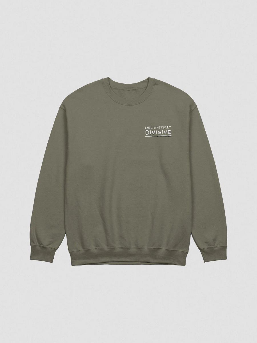 DELIGHTFULLY DIVISIVE (lc., white design) embroidered crewneck product image (17)