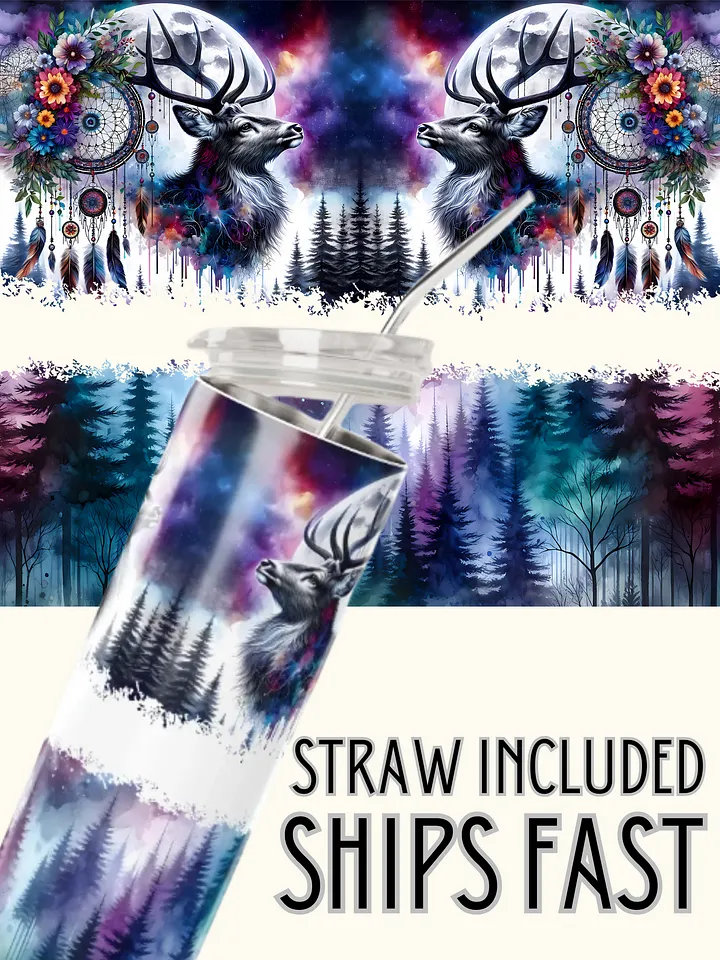 Mystical Moonlit Stags Stainless Steel Tumbler product image (5)
