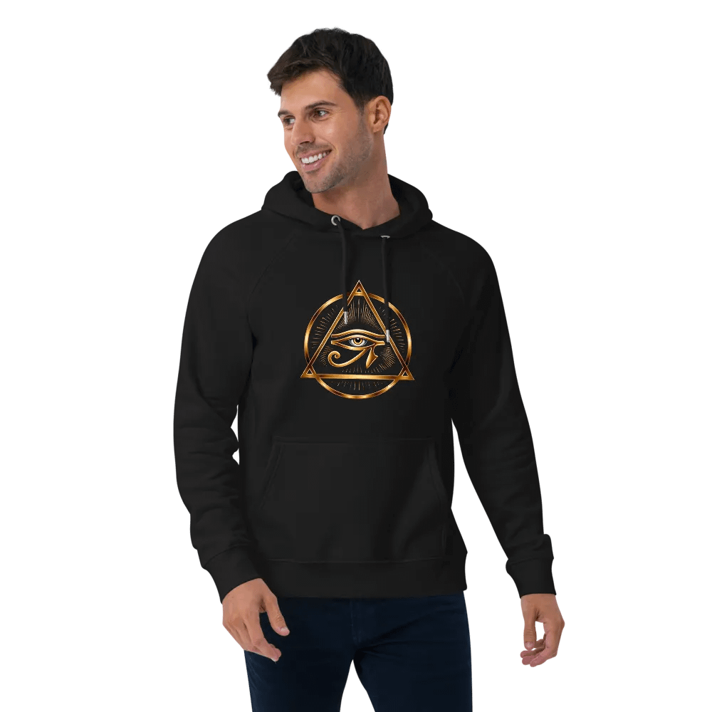 [Eye of Horus] - Unisex Eco Raglan Hoodie product image (3)